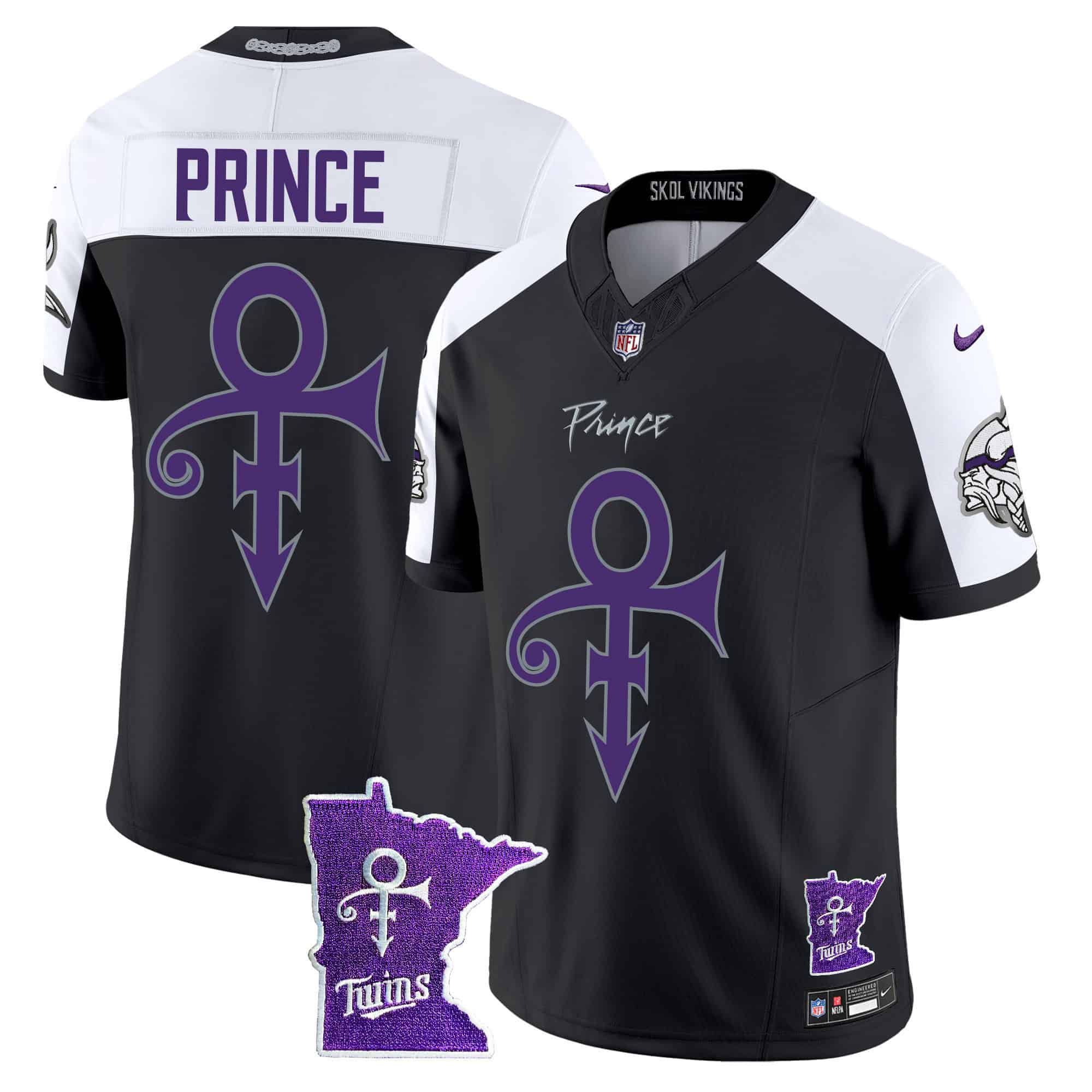 Men Minnesota Vikings Blank Black 2024 Nike Prince Vapor Limited NFL Jersey->customized nfl jersey->Custom Jersey